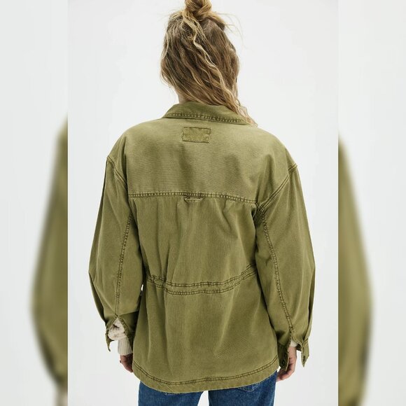 Free People We The Free Arya Utility Jacket M 8 Women's Oversized Green 44963 - Picture 2 of 5